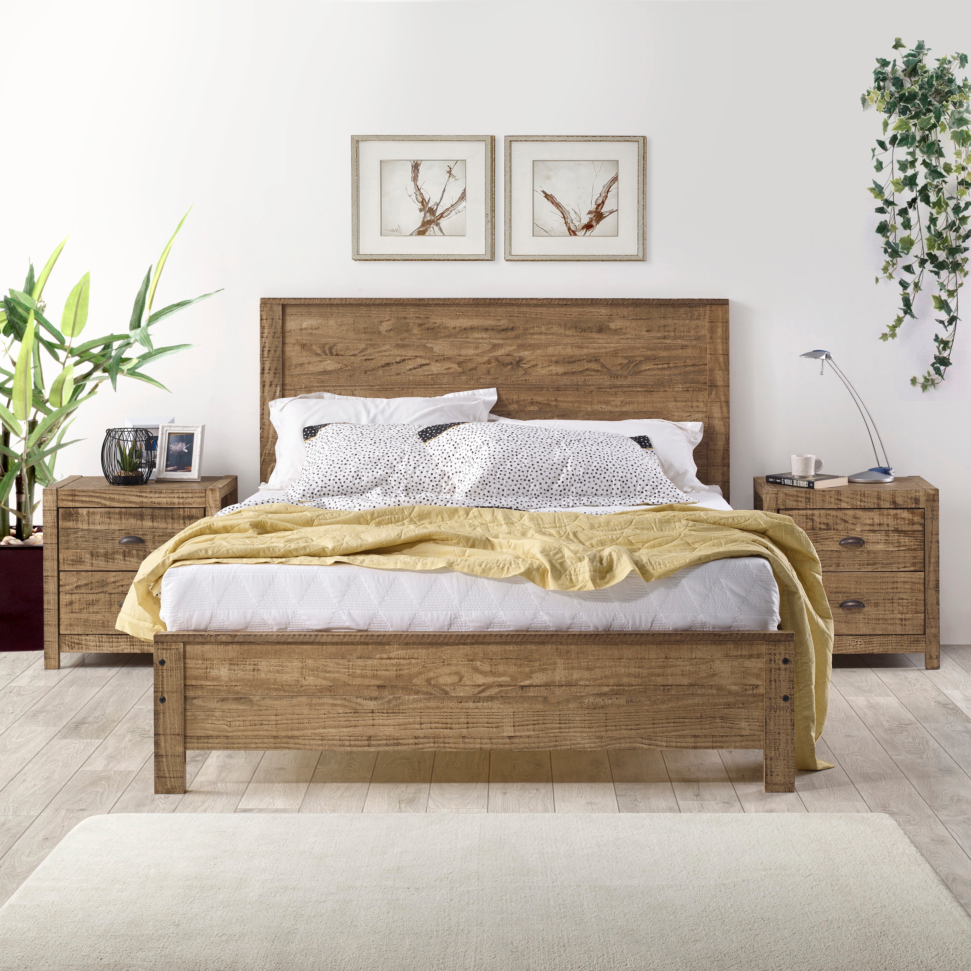 Denver Solid Pine Wooden Bed Frame with Slatted Base