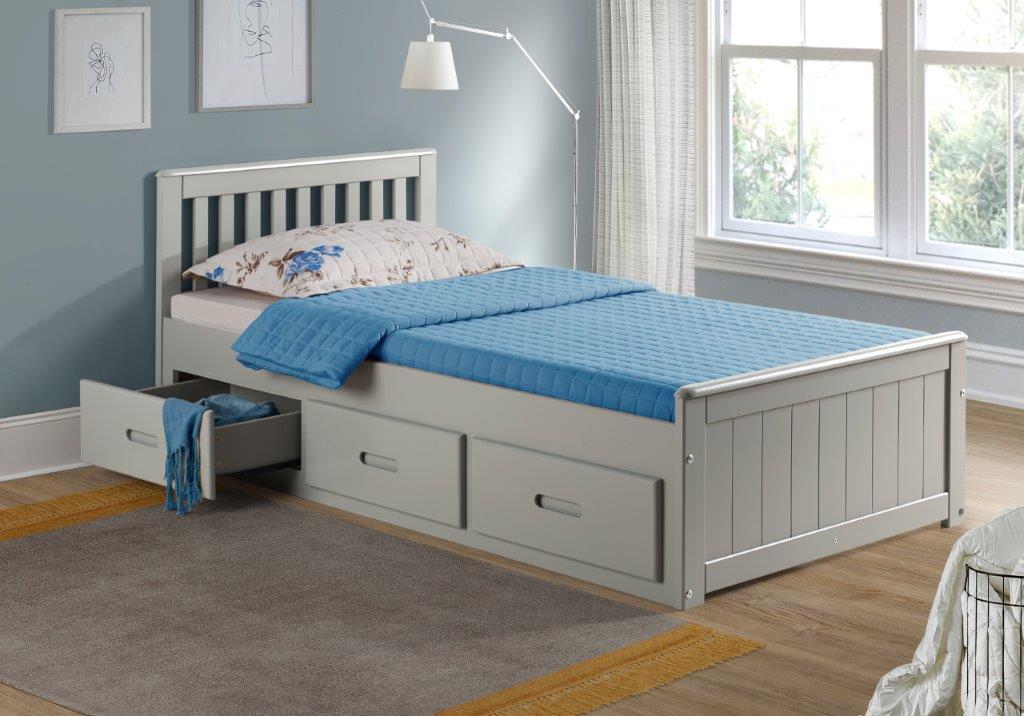 3'0 Mission Grey Wooden Storage Bed
