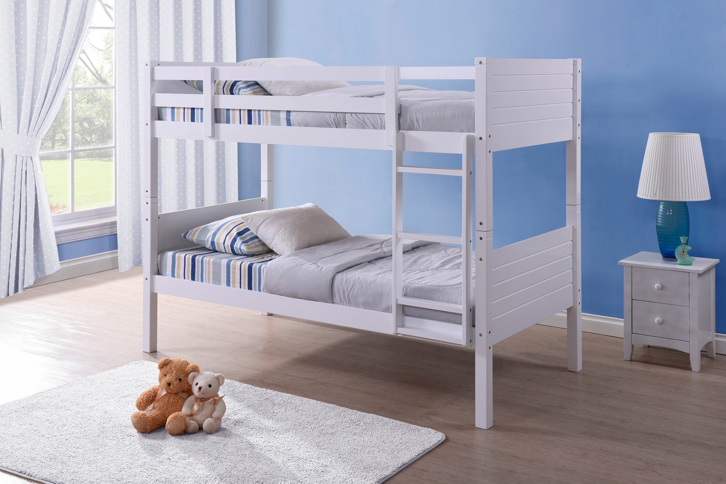 Bedford White Wooden Bunk Bed Frame - 3ft Single
