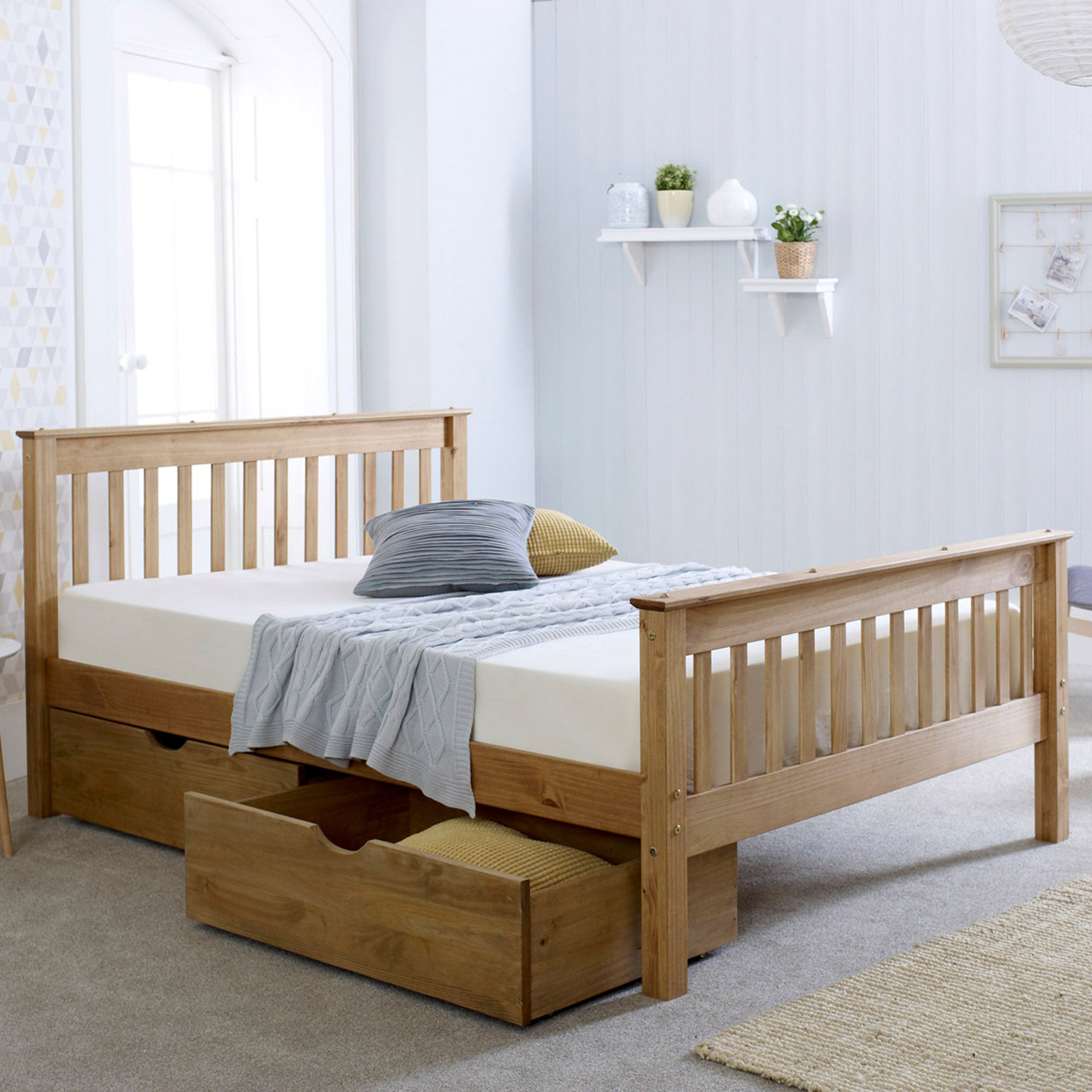Somerset Solid Wooden Pine Waxed Bed Frame