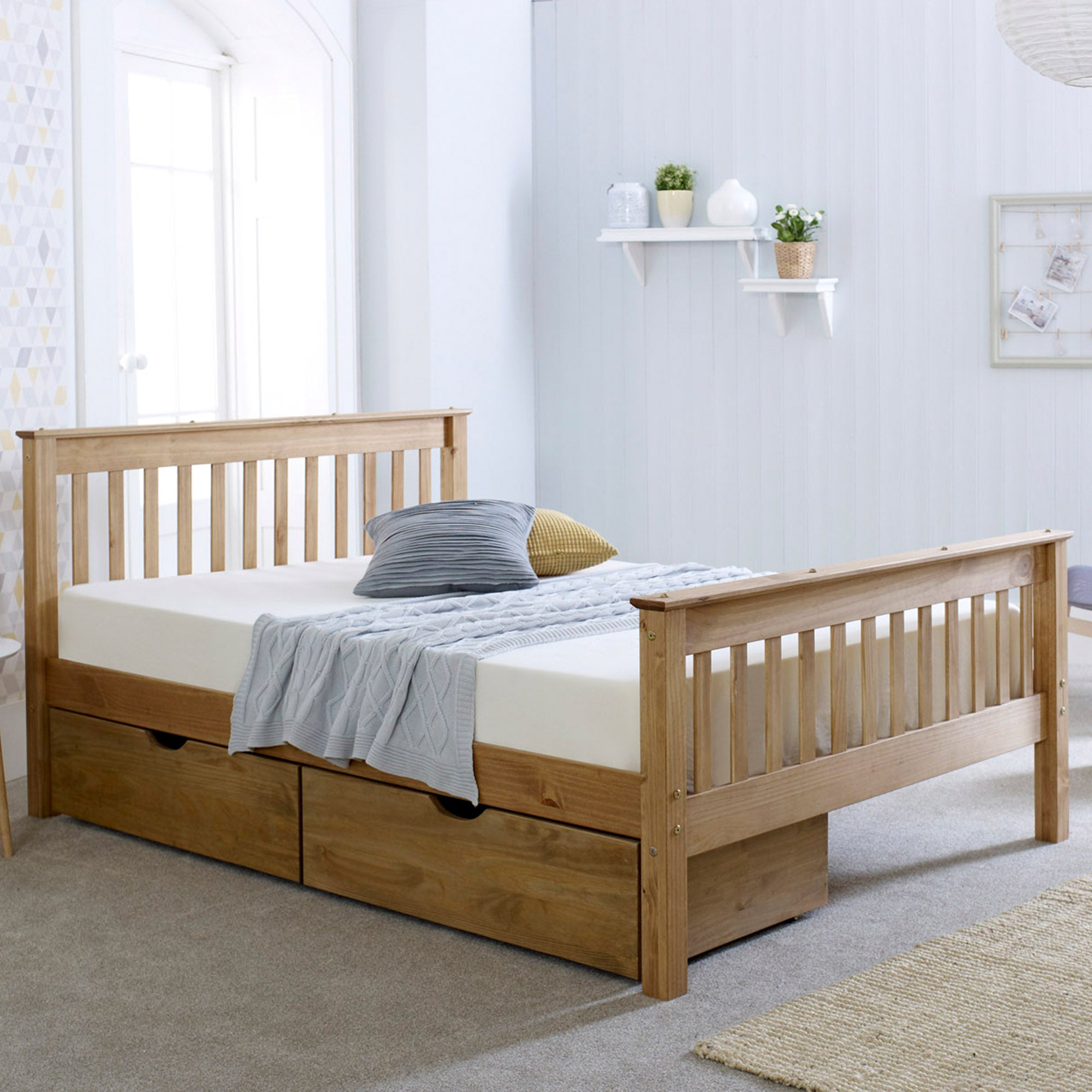 Somerset Solid Wooden Pine Waxed Bed Frame