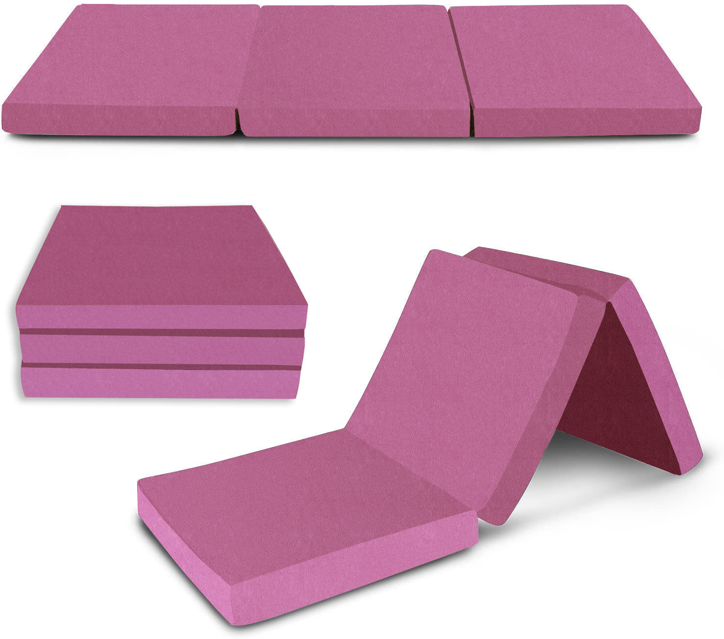 Kids Folding Faux Leather Futon Mattress - Multiple Colours Available