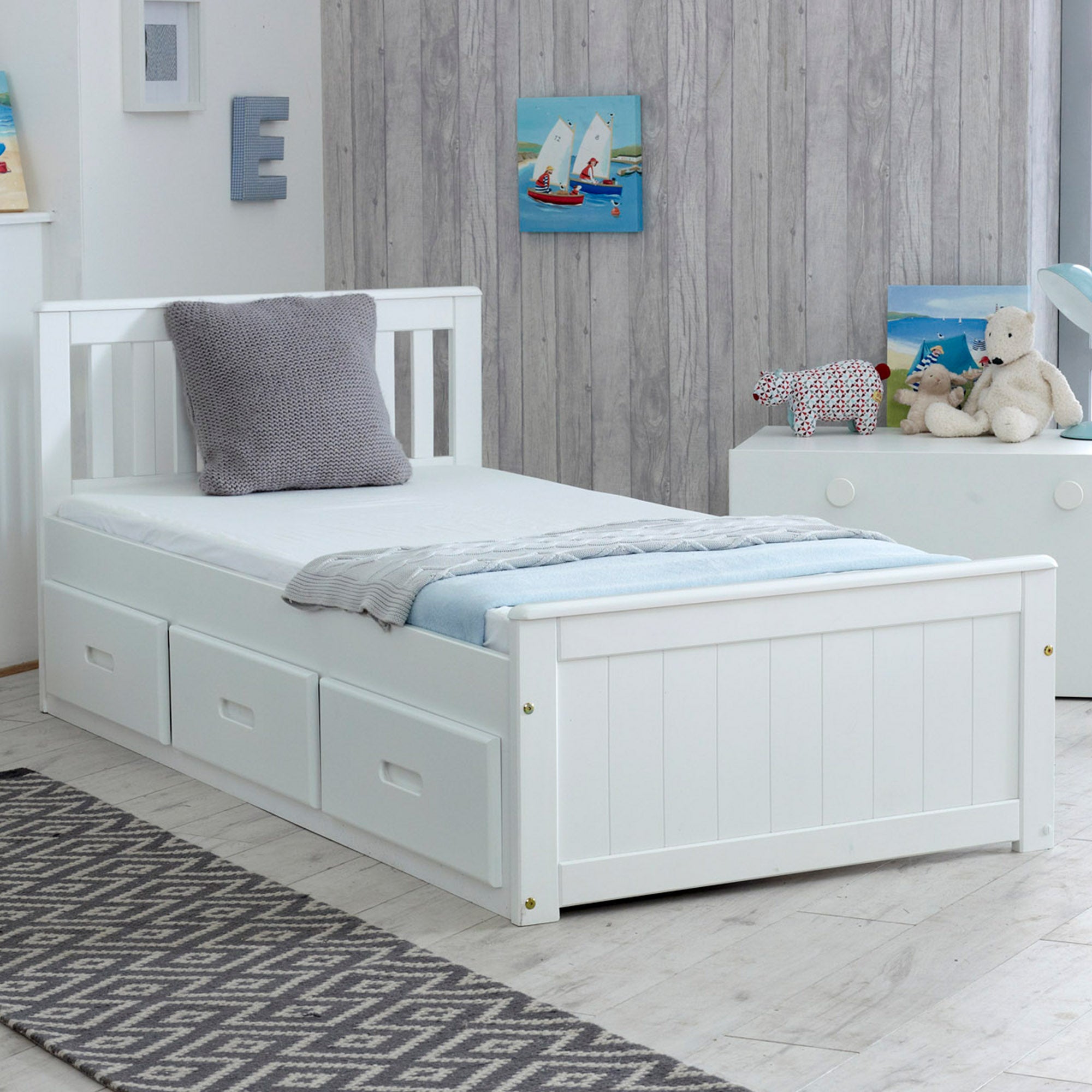Mission Solid Wooden Pine Bed with Storage