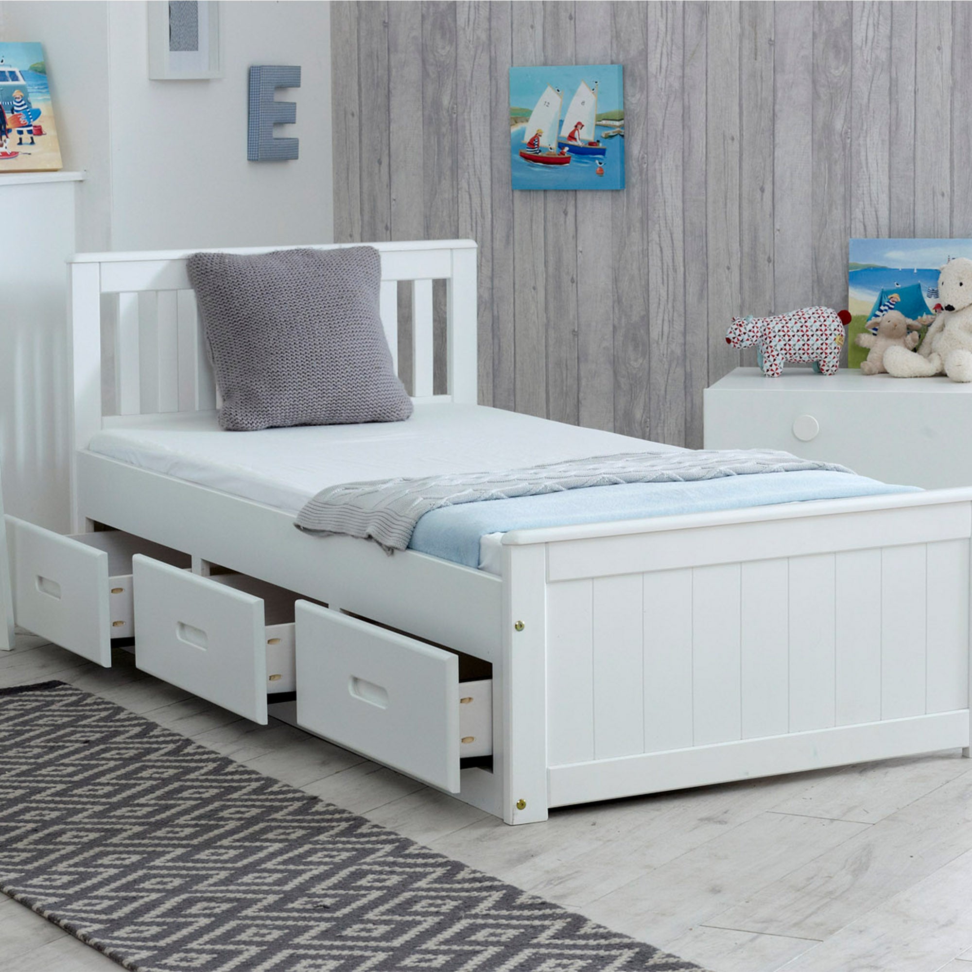 Mission Solid Wooden Pine Bed with Storage